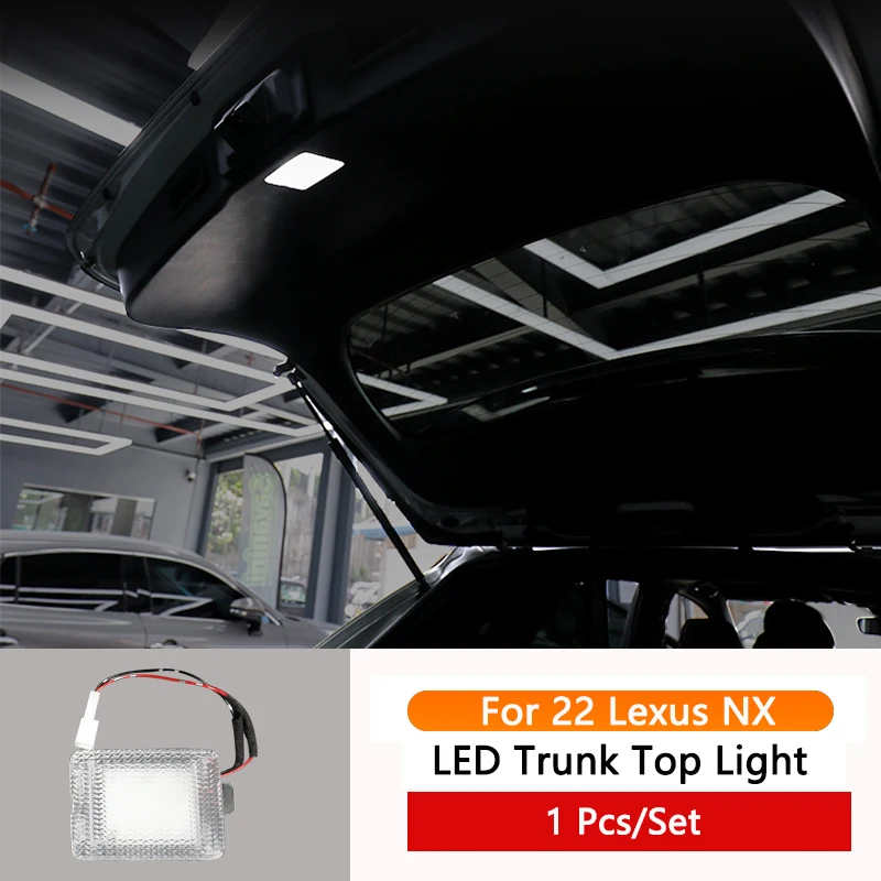 

QHCP Автомобильная верхняя лампа задней двери, светодиодная лампа высокой яркости багажника, светодиодный фитиль, сменные аксессуары для Lexus NX 260h 350 400h 2022-2023