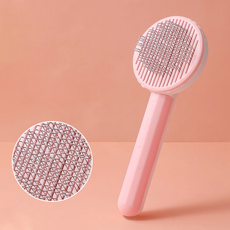 

Cat Brush Pet Hair Removal Comb Self Cleaning Slicker Brush For Cats Dogs Hair Remover Scraper Pet Grooming Tool Cat Accessories