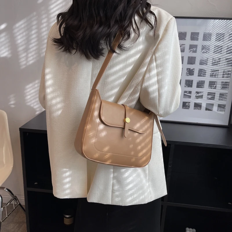 Jin YIde Vintage Crossbody Bags for Women 2023 Luxury Brand Designer Retro Small PU Leather Trend Solid Handbags and Purses Sac