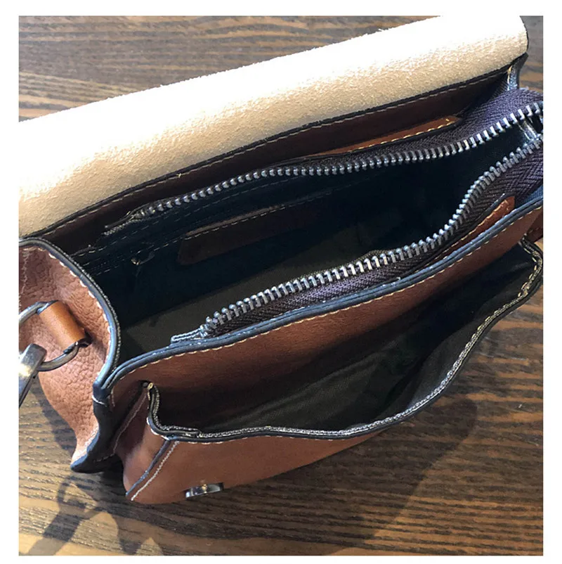 Retro fashion luxury natural genuine leather ladies mini Cambridge bag outdoor daily work college style shoulder messenger bag