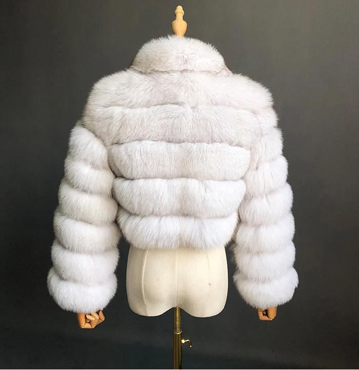 Luxury Natural Color Short Real Fur Coat Women Natural Fox Fur Overcoats Winter Nine Quarter Sleeves Warm Fashion Outwears enlarge