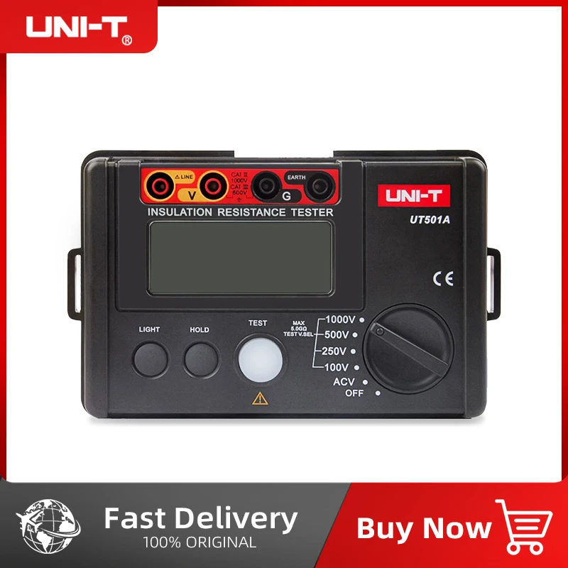 

UNI-T Insulation Resistance Tester UT501A UT501C UT502A UT502C Digital Megometer Megohmmeter Ohm Tester Auto Range Backlight