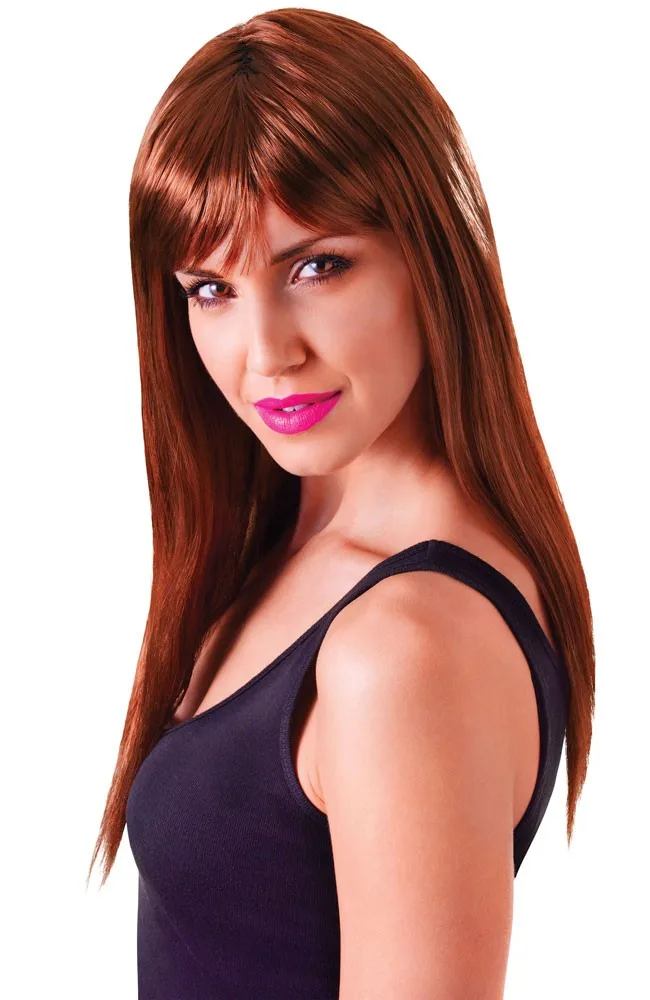 

Coffee Color Long Party Wig Ergonomic Design Practical Products