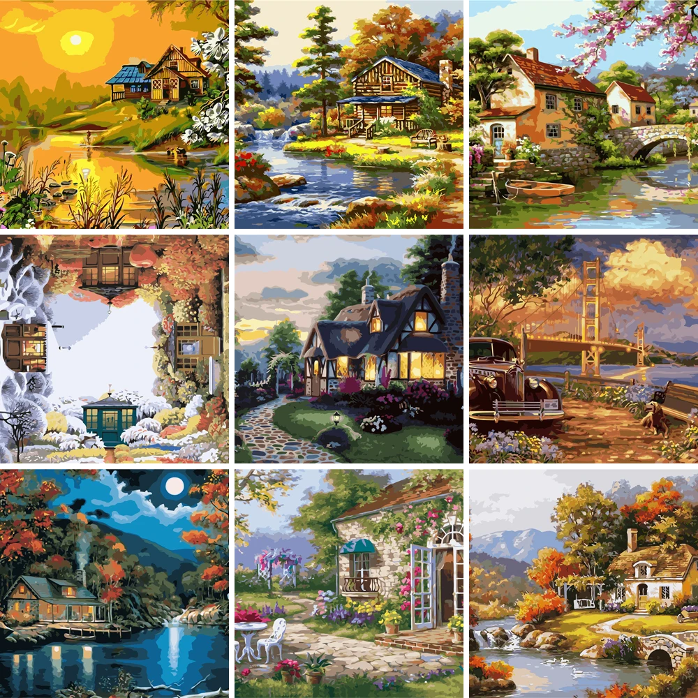 

Набор для рисования по номерам на холсте пейзаж, 40x50 см