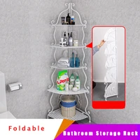 foldable storage rack wrought iron multi layer shelf home desktop cosmetic orgainer holder home decoration display rack