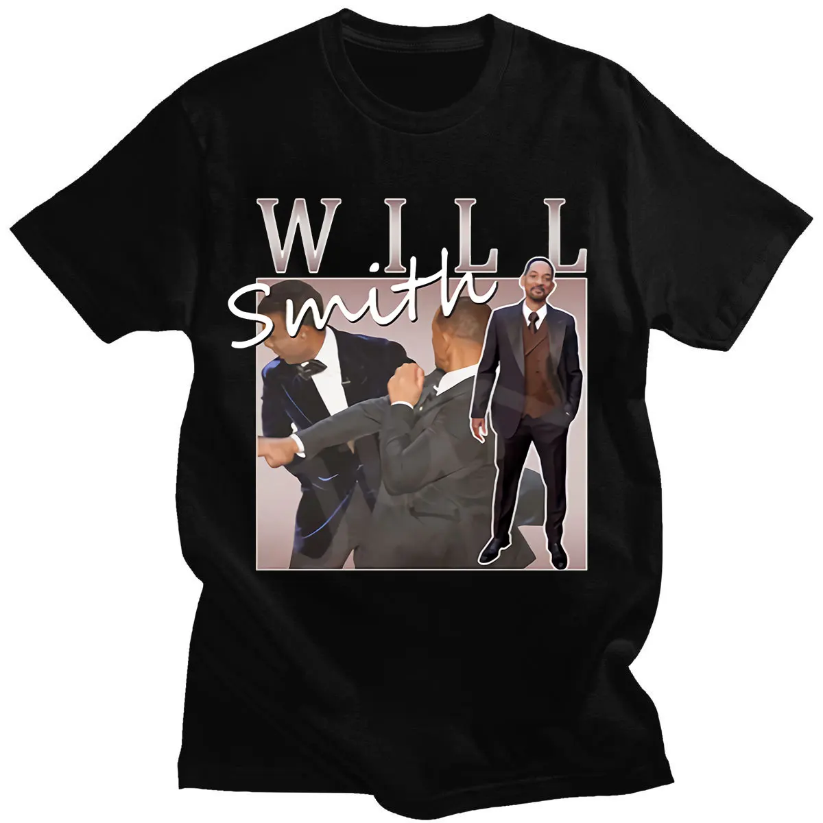 

Will Smith Slap Chris Rock T Shirt Men Cotton T-shirt Retro Graphic T Shirt Summer Casual Loose Tee Oversized Harajuku Tshirt