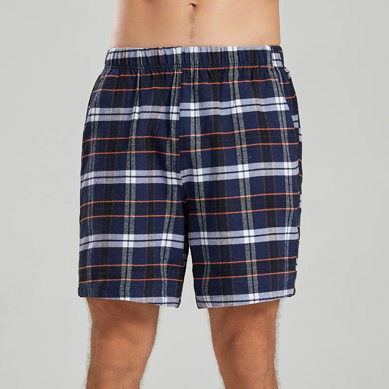 Мужские Модные Клетчатые Шорты Для Сна Свободные Дышащие Удобные Домашние
