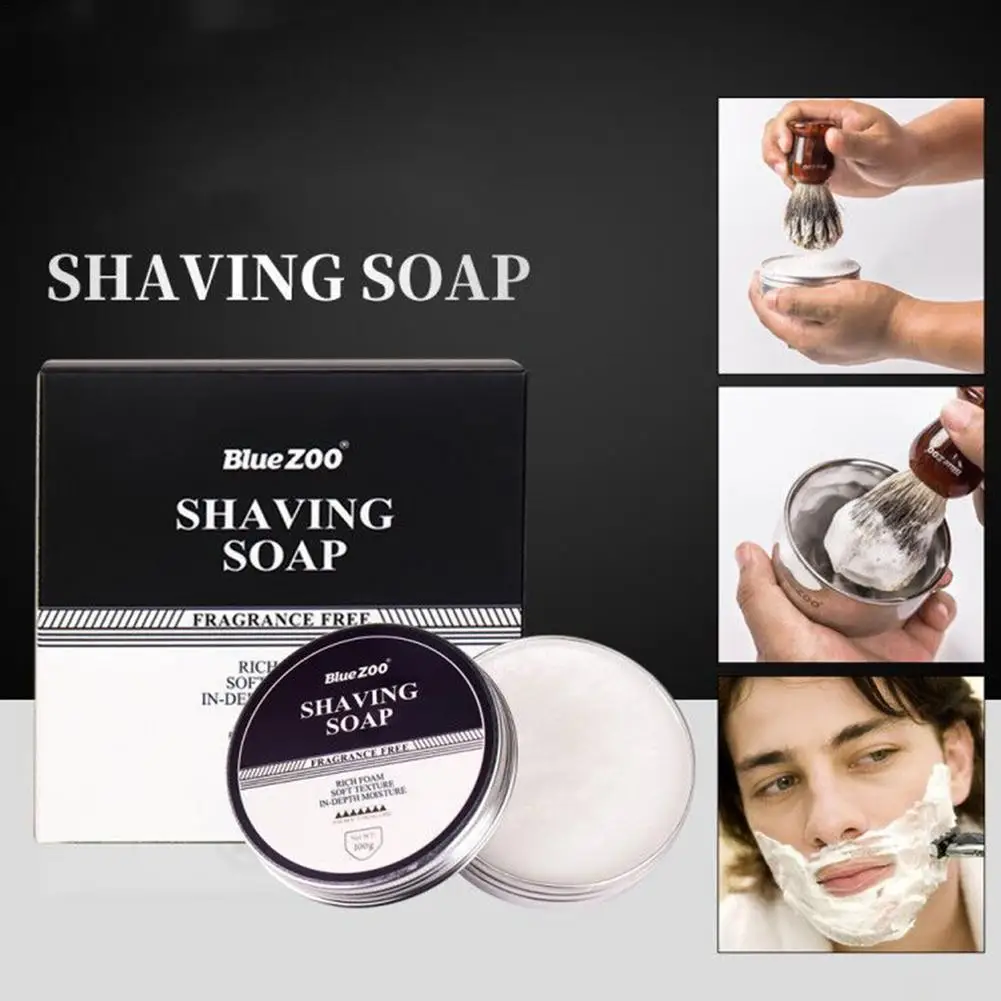

100g Men Shaving Soap Men's Beard Care Cream Moisturizing Smooth Beard Cream Natural Moustache Oil For Straight Razor Shaver