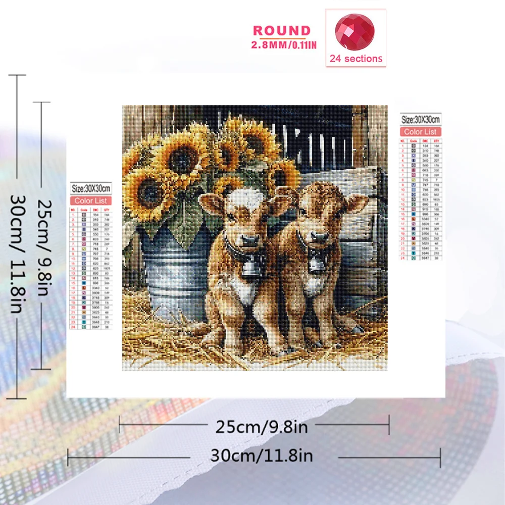 HUACAN 5D Алмазная Живопись Полная Круглая Дрель Фигурка Животного Мозаика