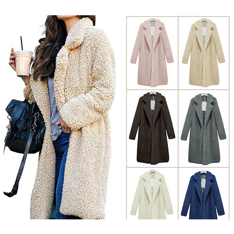 Cotton-padded Jacket Womens Lambswool Autumn and Winter Long Lambswool Coat for Women