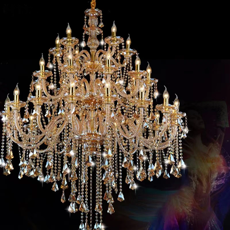 Большие хрустальные люстры современное освещение для столовой роскошное