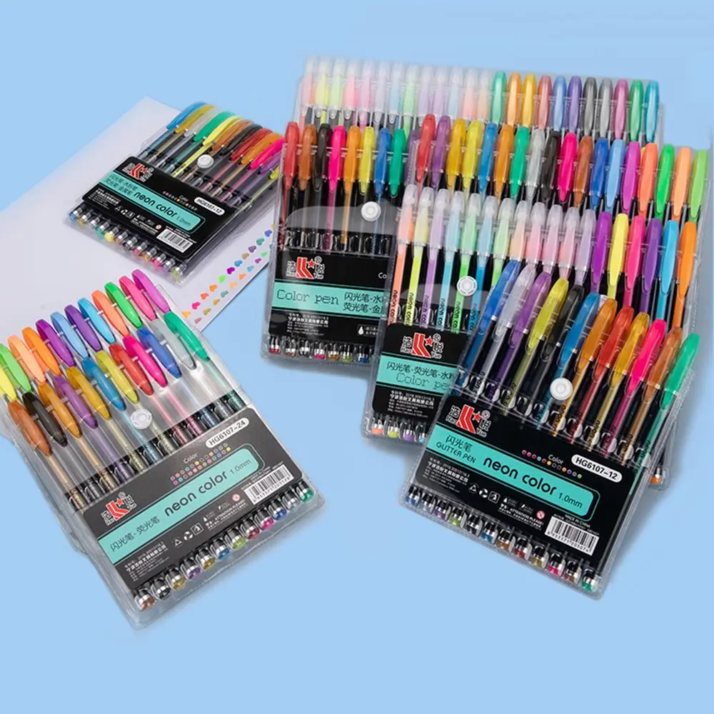 

Office Scrapbook Album Journal DIY Drawing Color Pen Colored Signing Pen Fine Tip Markers Glitter Gel Pens Set