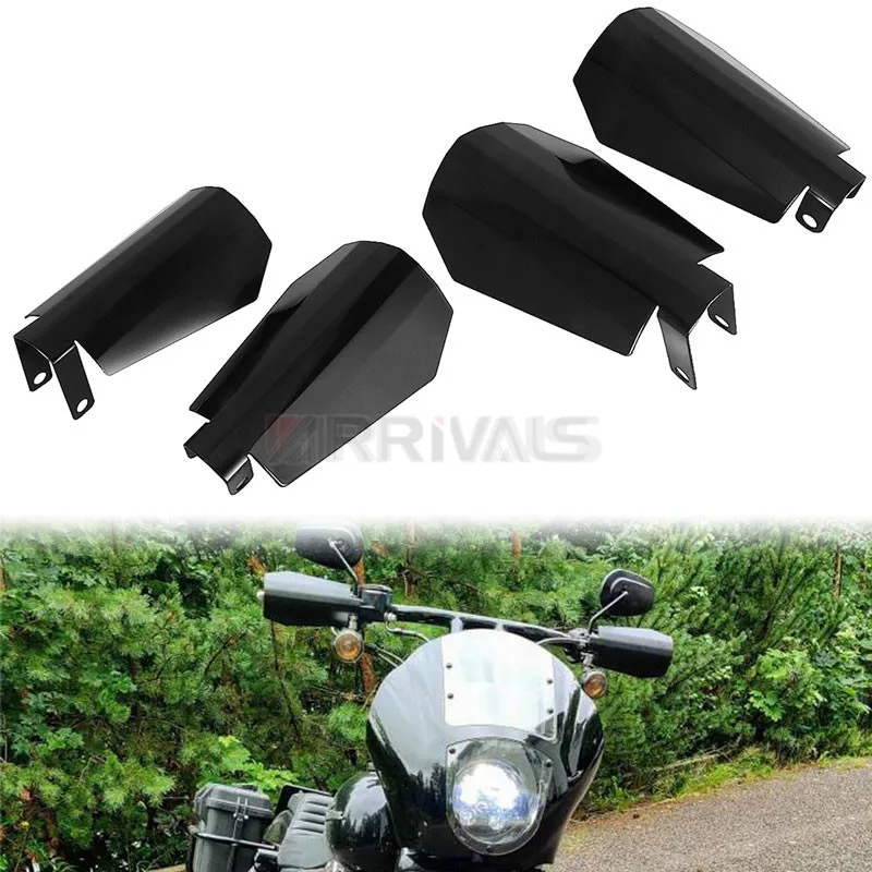 2PCS Motorcycle Black Shade Hand Guard Coffin Cut Handguards For Harley Sportster XL Dyna Baggers Wind Falling Protection Cover