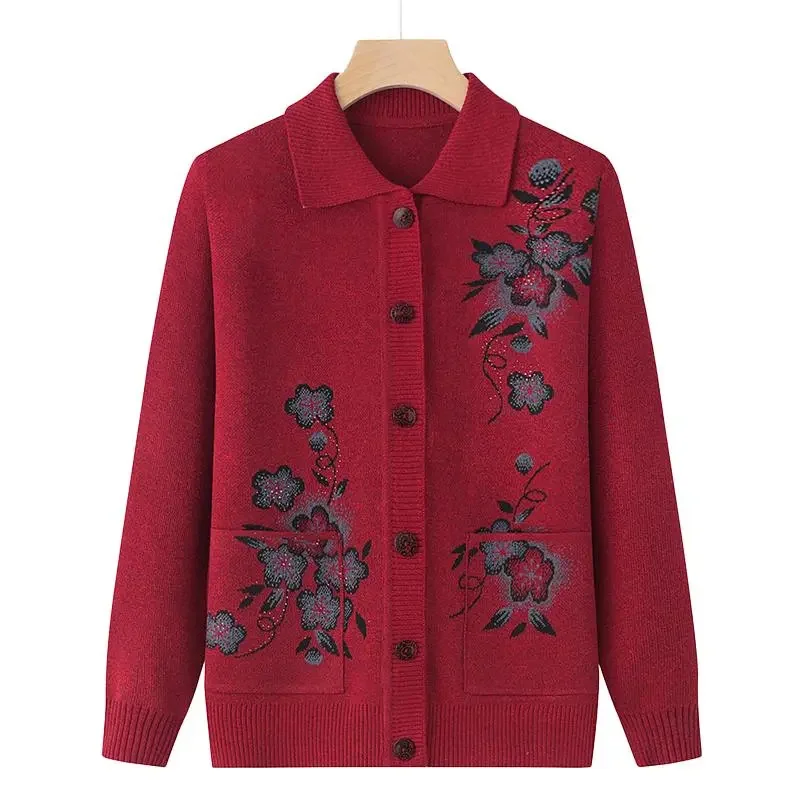 Весенне-осенний свитер с длинными рукавами женский кардиган пальто новый принт