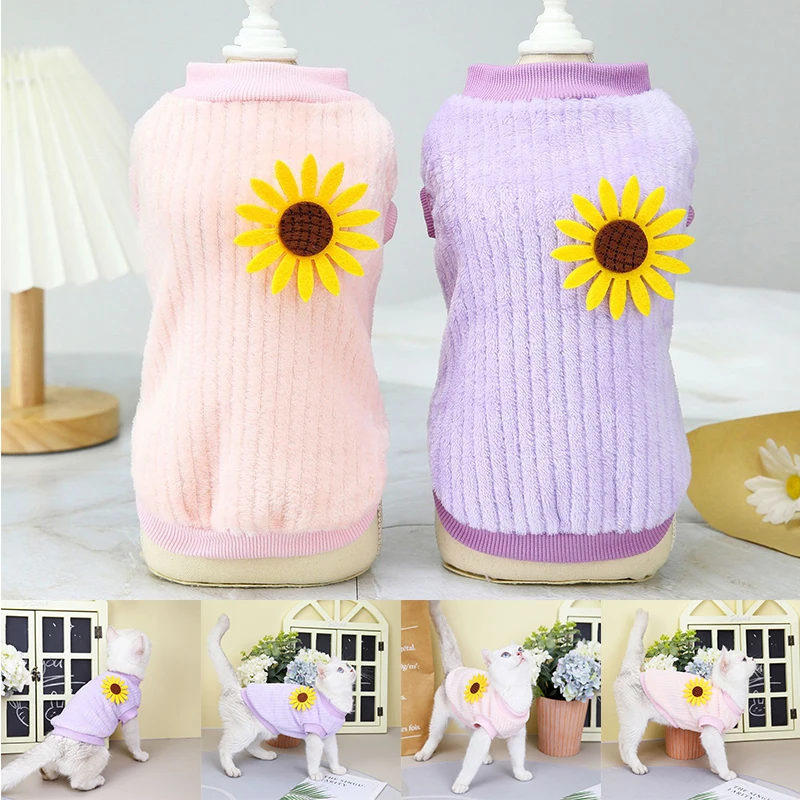 

Sweet Pet Clothes for Cats Winter Warm Cat Costume Katten Gotas Kedi Sphynx Hoodie Sweater Puppy Dog Clothing Mascotas Products