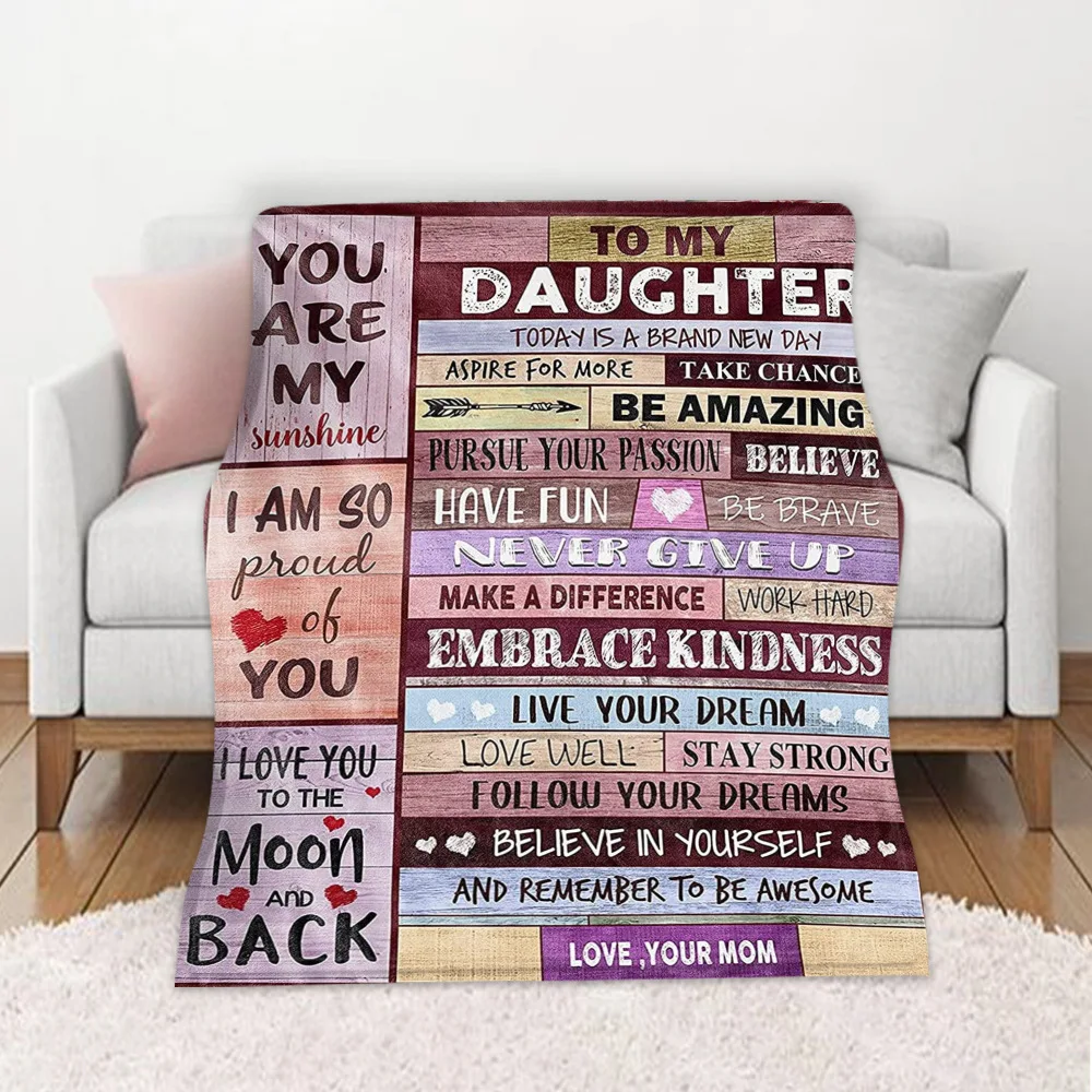 

Letter To My Daughter Air Mail 3D Print Fleece Throw Blankets For Beds Sofa Quilts Nap Cover Express Love Gift Soft Warm Blanket