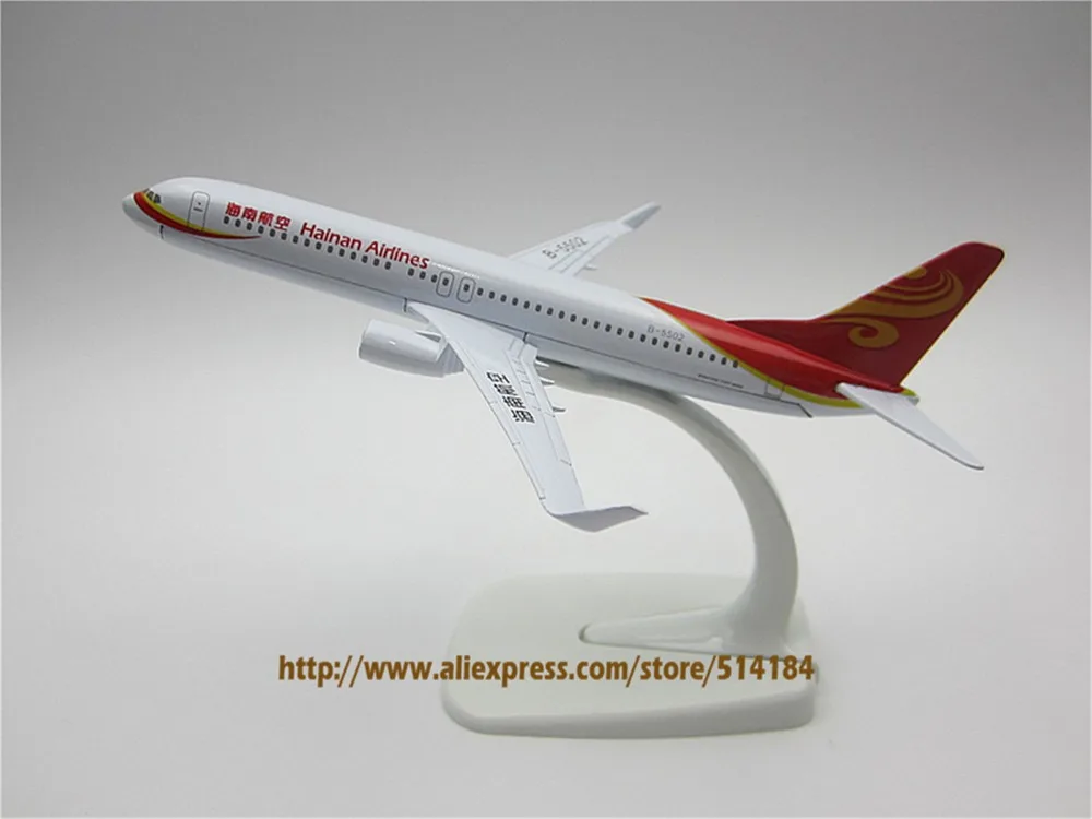 

Модель самолета из металлического сплава авиакомпании China HaiNan Airlines, модель самолета Боинг 737 B737, модель летательных аппаратов 16 см
