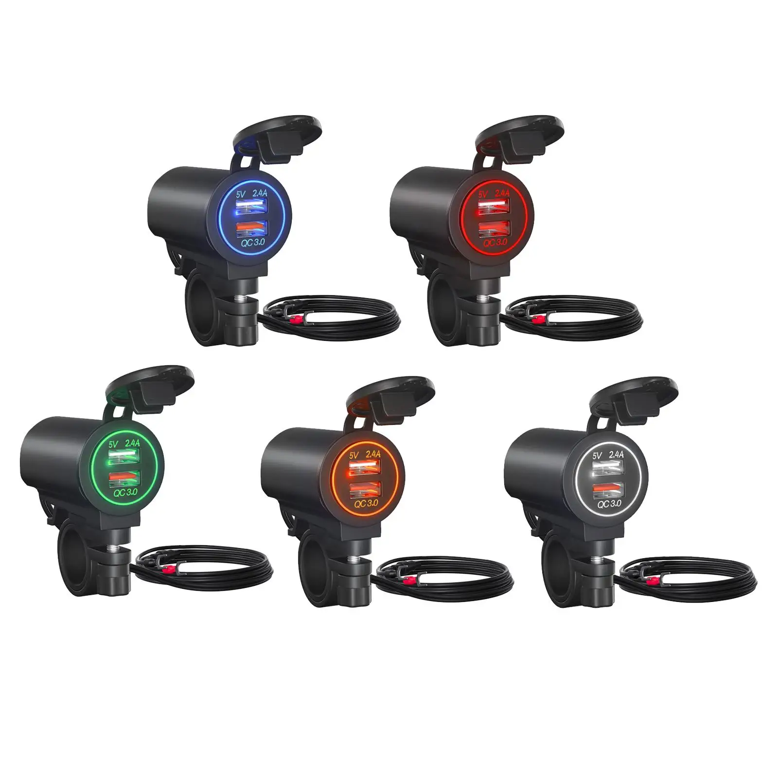 

Dual USB Charger Adapter Quick Charge 3.0 for Vehicles Boats