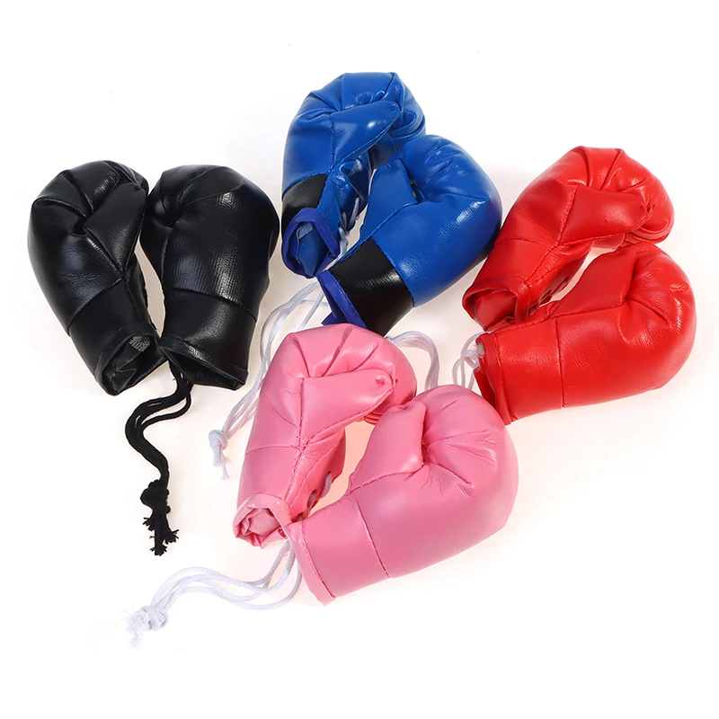 

1 Pair Car Boxing Gloves Hanging Mirror Leather Pendant in car accessories interior car decoration DIY Cool Ornaments key chain