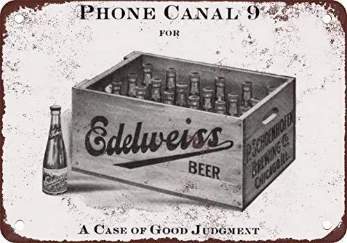 

SLALL 1912 Edelweiss Beer Retro Street Sign Household Metal Tin Sign Bar Cafe Car Motorcycle Garage Decoration Supplies