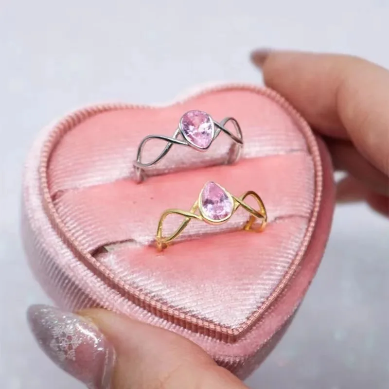 

Simple Women Gold Swan Lake Princess Pink Stone Ring Swan Finger Rings for Girl Fashion Party Jewelry Birthday Gift for Her