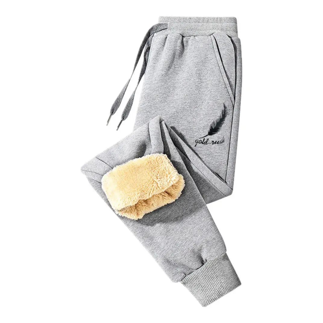 2022 Fleece Jogger Mens Pants Printed Trousers Male Winter Warm Velvet Sweatpants Tracksuit Joggers Autumn Winter M-5XL