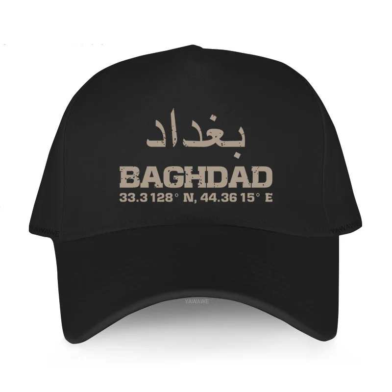 

Baseball caps men's original brand short visor hat Baghdad Iraq Coordinates Arabic Unisex Snapback hats luxury Women's cap