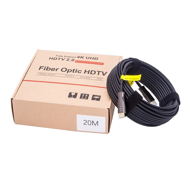 Universal 2.0 4K 60Hz Optical Fiber HDMI-compatible Cable Wire 5/10/15/20/25/30M Support ARC 3D HDR 18Gbps