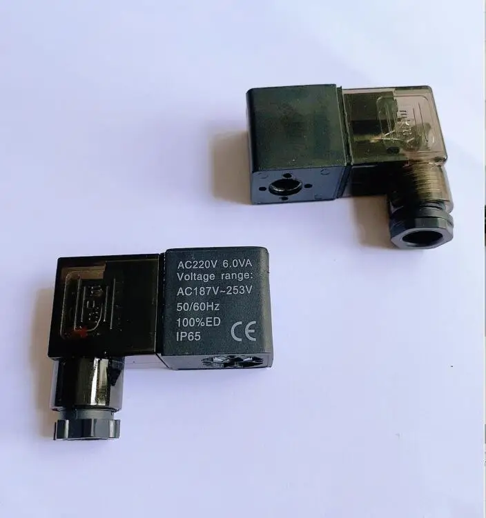 

DC12V DC24V AC110V AC220V Катушка электромагнитных клапанов со светодиодной подсветкой для электромагнитного клапана 2V025 3V210 4V210 4V220 4V310 4V410
