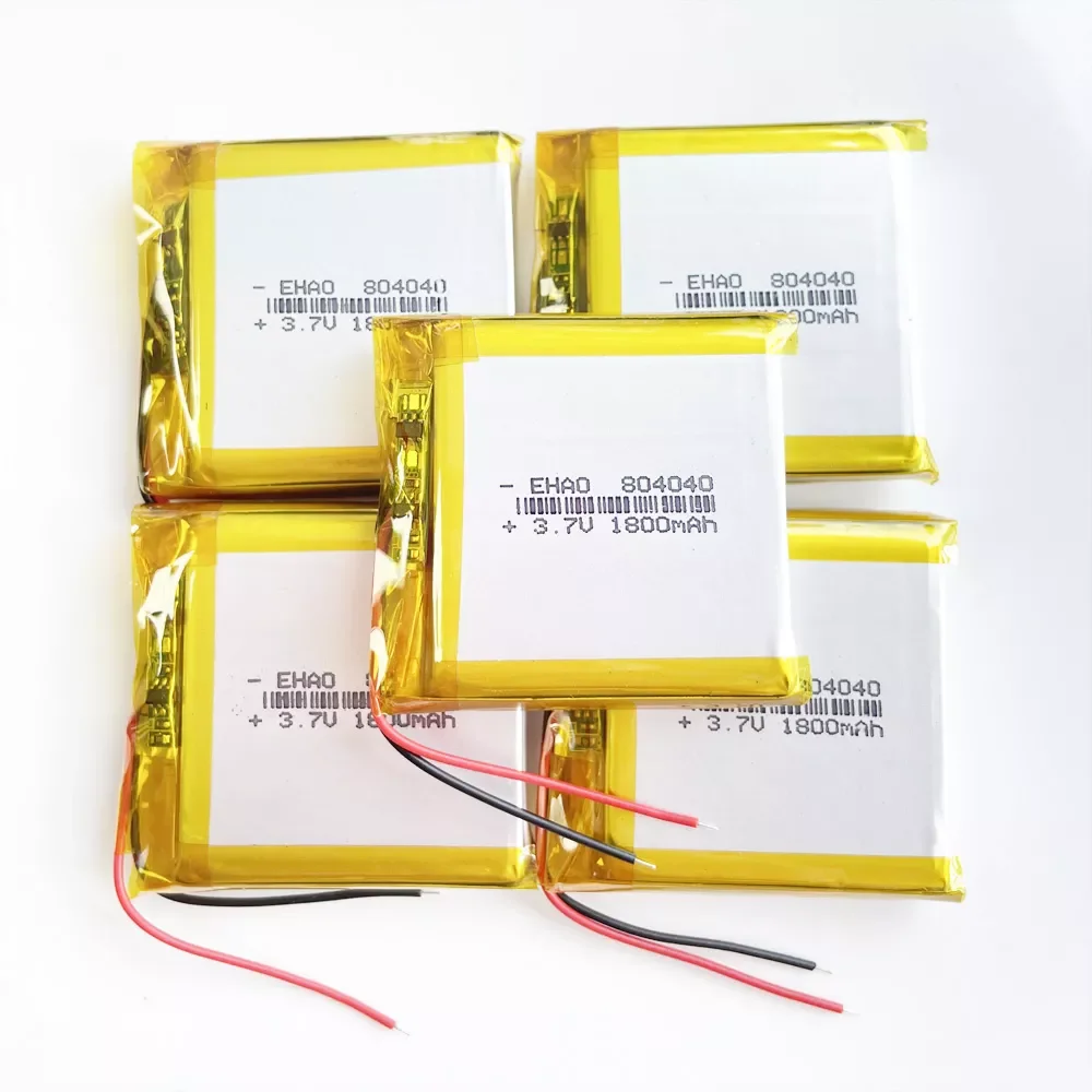

NEW2023 5 PCS 3.7V 1800m Lithium Polymer LiPo Rechargeable Battery 804040 For Mp3 GPS PSP DVD Mobile Phone Video Game PAD E-book