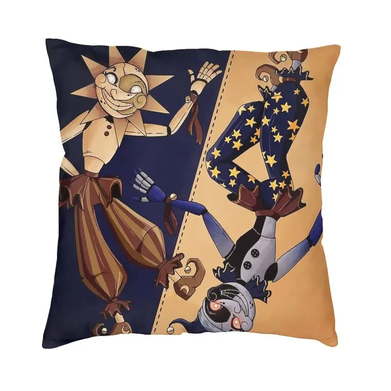 

Fnaf Sun Moon чехол с подушкой безопасности 45x45 см, домашний декор, скандинавский ужас, загадочная игра, подушка на стул, квадратная подушка, чехол