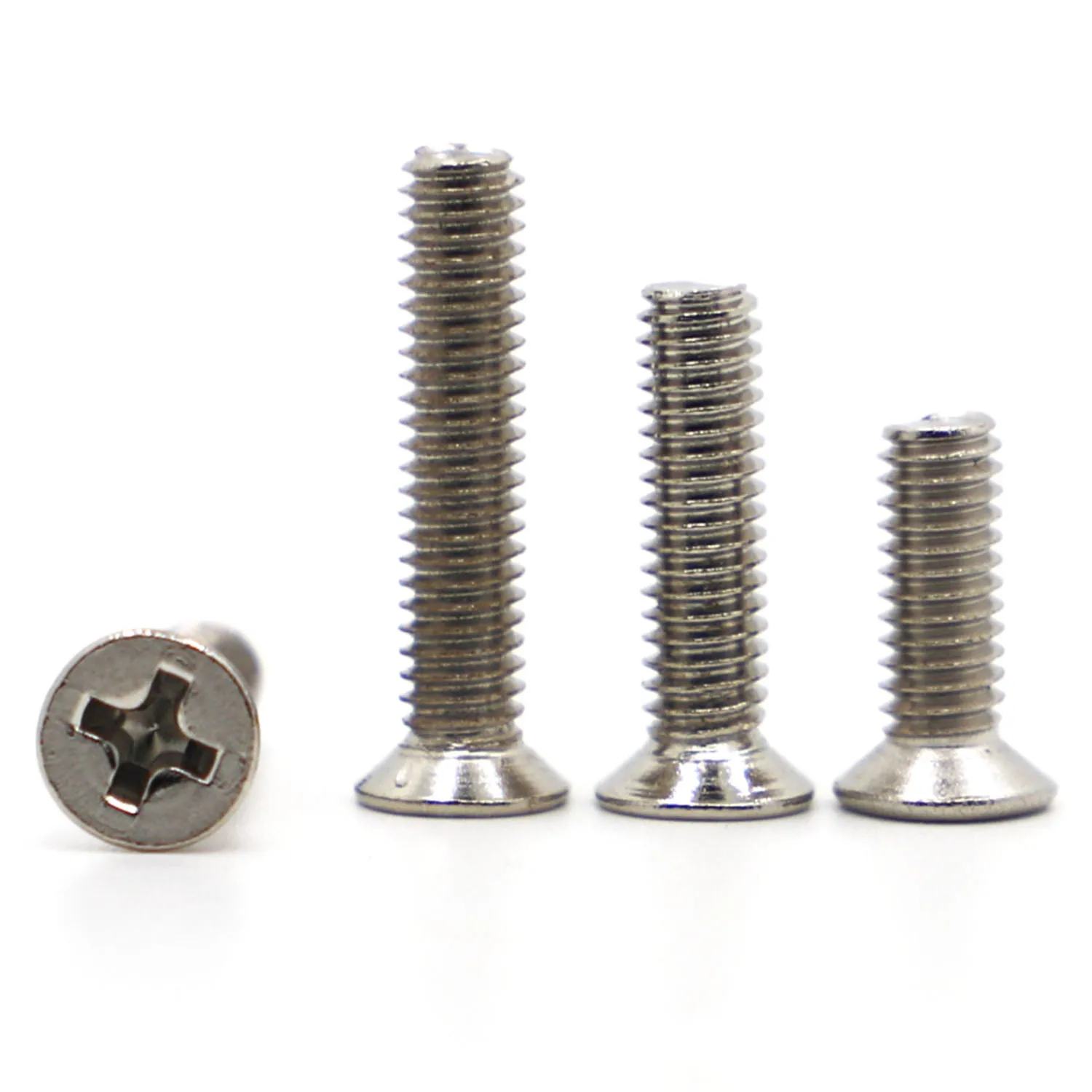 

50/100pcs Nickel Plated KM Screw Cross Flat Countersunk Head Phillips Screws M1.2 M1.4 M1.7 M2 M2.5 M3 M4