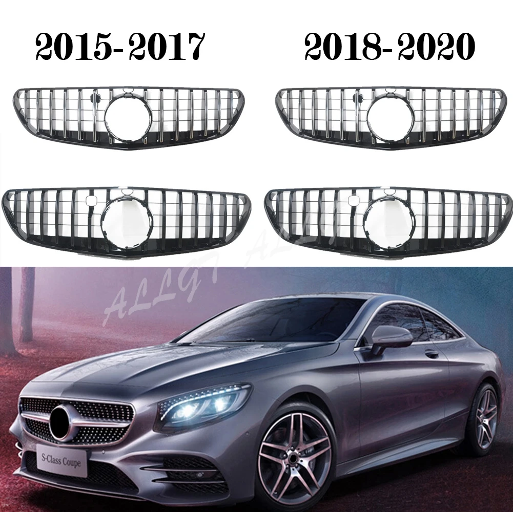 

Front Racing Grill Billet Bumper Upper Cover For Mercedes-Benz W217 S-Coupe 2015 2016 2017 2018 2019 2020 GTR