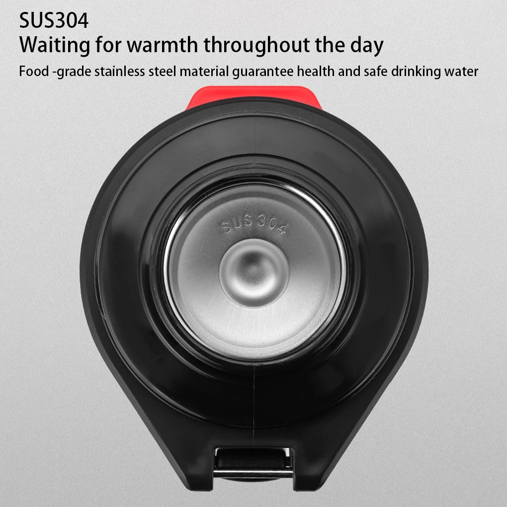 

Термокружка с ремешком, большая емкость из нержавеющей стали, эффективный чайник, уличная вакуумная фляжка для автомобиля, пешего туризма, взрослых, детей, Черная