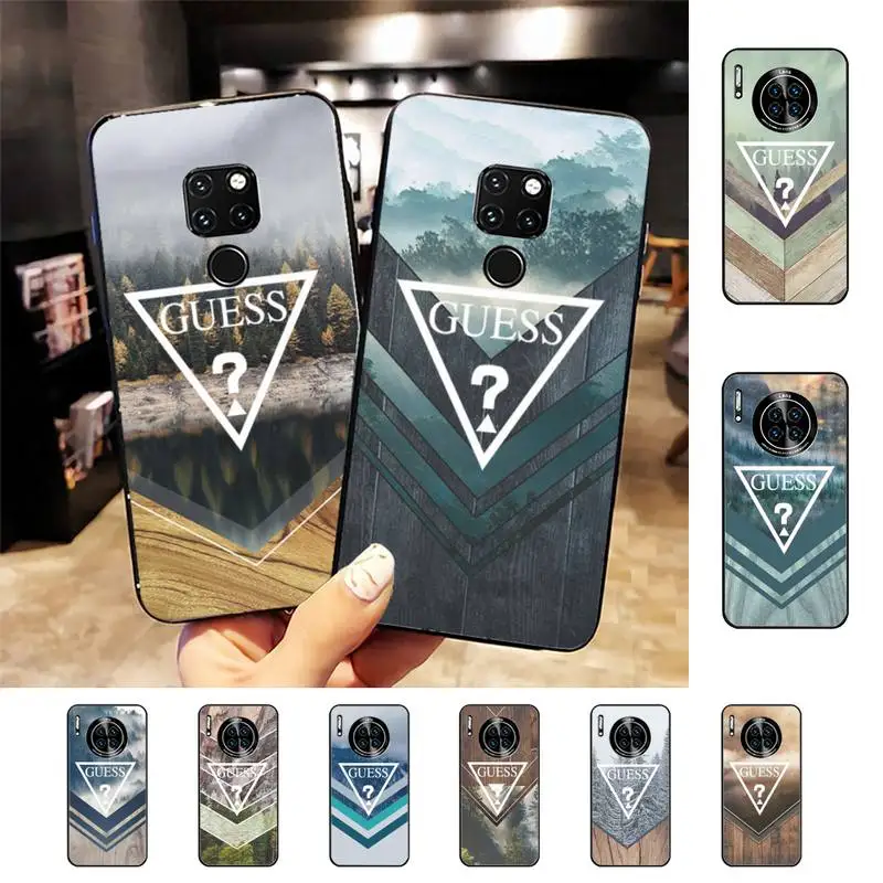

Luxury Guess Forest Geometry Wood Nature Phone Case For Huawei Nova3I 3E mate20lite 20Pro 10lite Luxury funda case