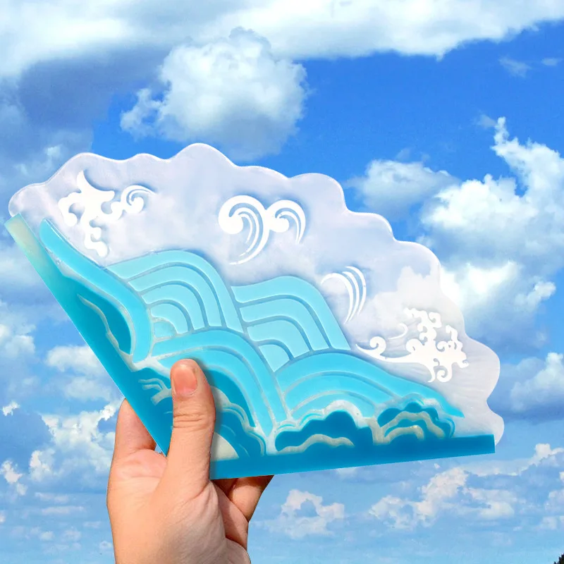 Diy китайский складной веер силиконовая форма павлин благоприятные облака