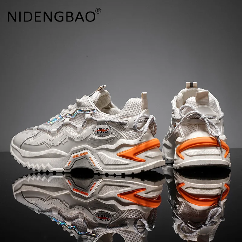 Men Casual Shoes Breathable Chunky Sneakers Walking Running Sports Shoes Fashion Young Male Platform Footwear Tenis Masculino