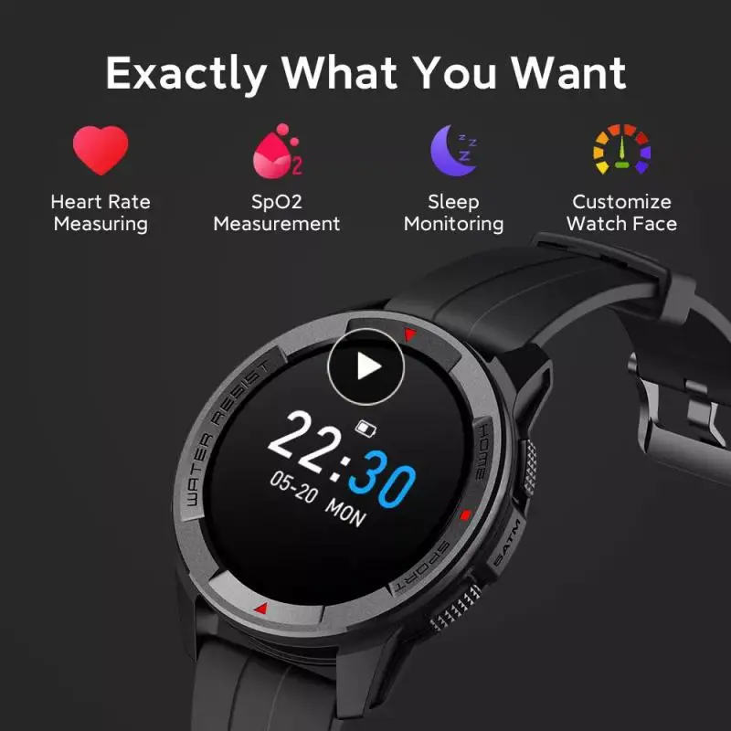 

350mah Spo2 Heart Rate Monitor Smart Watch 1.3inch Amoled Screen Global Version Fitness Tracker Wireless Charging Sport Watch