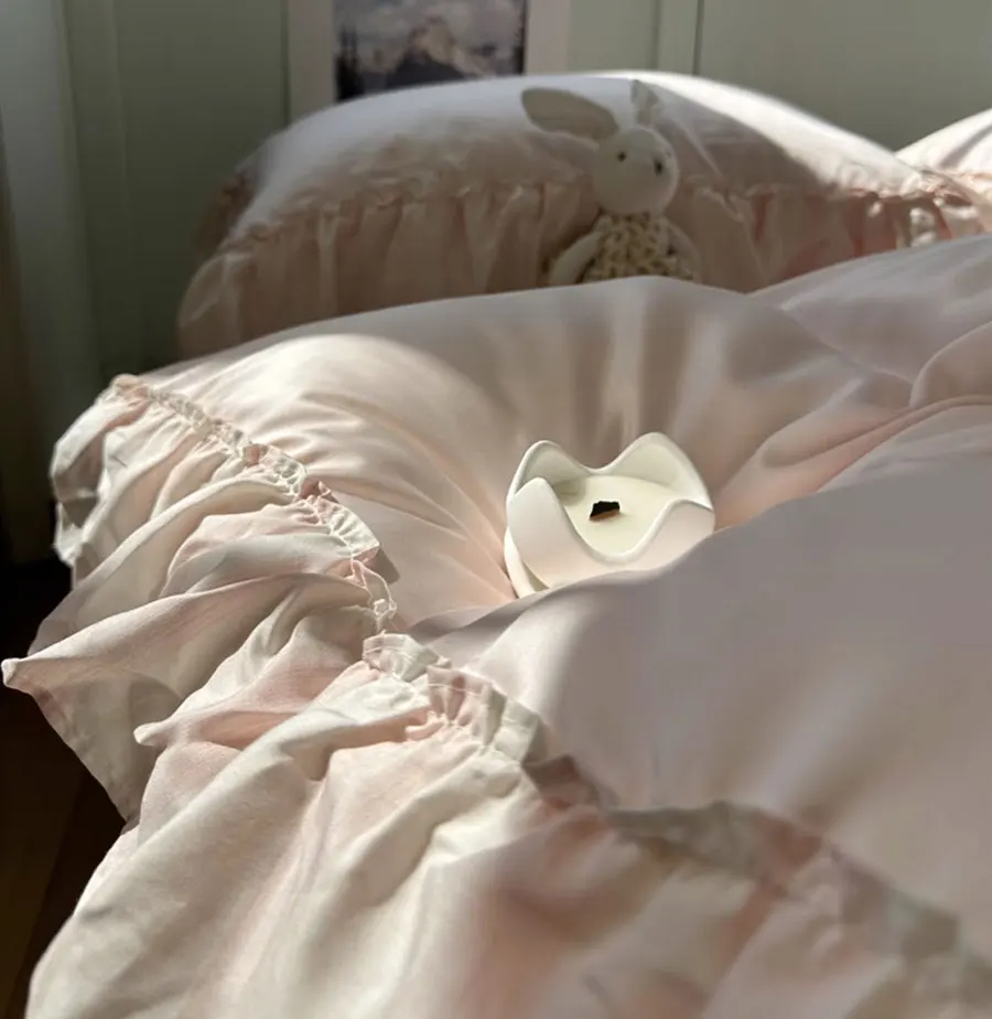 Романтический элегантный комплект постельного белья fairyfair с оборками однотонный