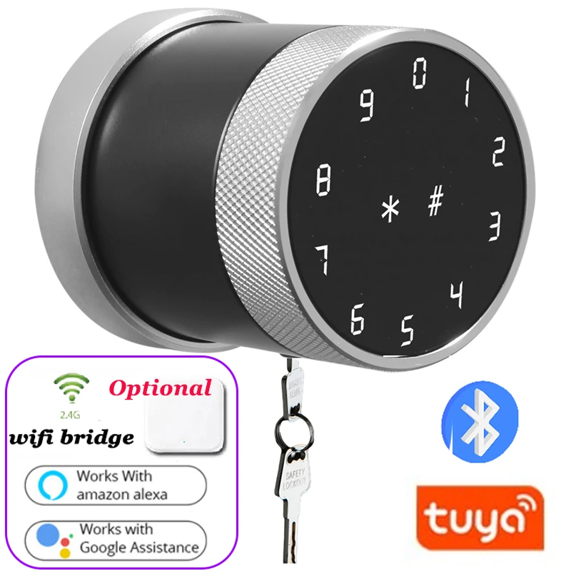 

Smart Electronic Lock With M1 Card Code Keys Tuya Smart APP Bluetooth Lock Optional Wifi Unlock Alexa Voice Remote Control