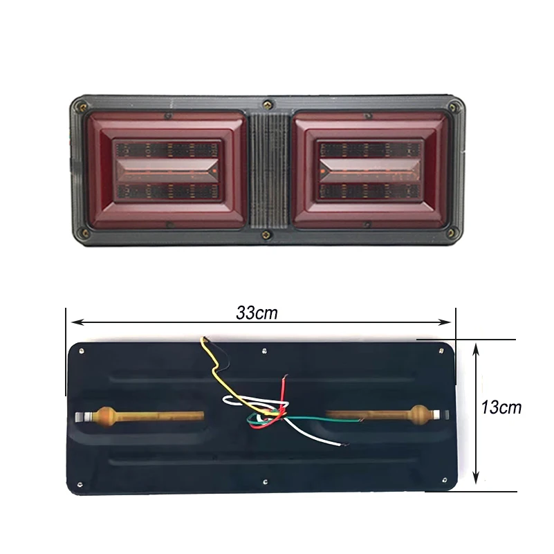 

2 шт. 12 В 24 в светодиодный динамический задний фонарь для автомобиля грузовика задний стоп светильник стробоскоп сигнал поворота лампа для автофургона прицепа лодки грузовика 33 см