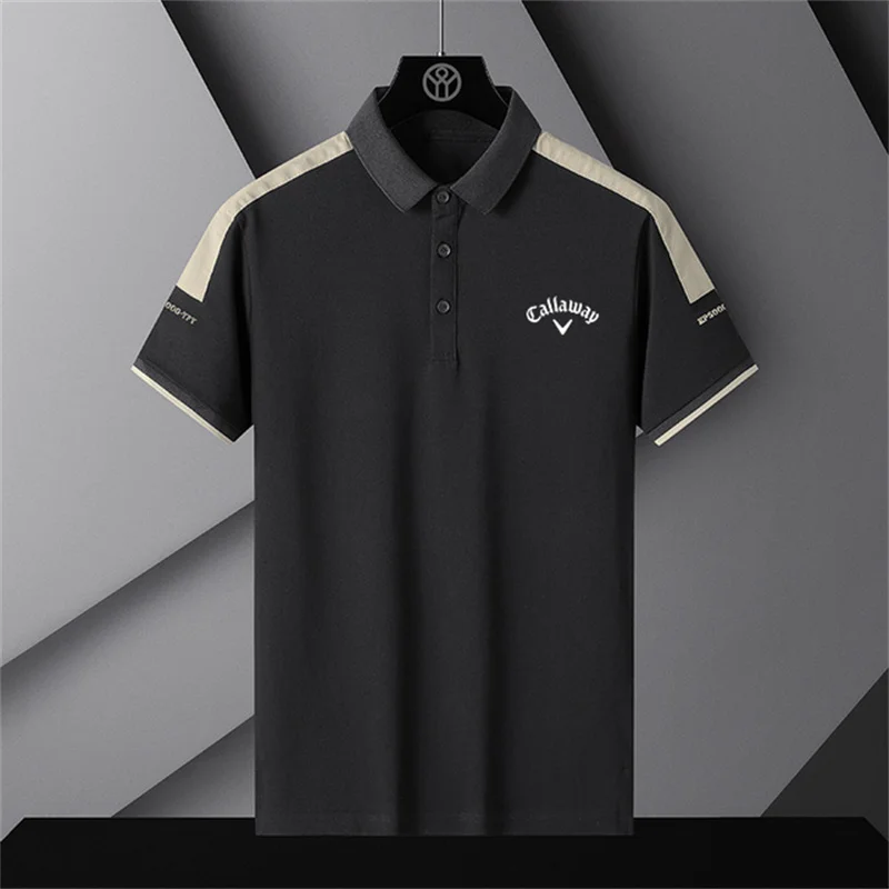 

Мужская одежда для гольфа, модная Корейская версия, облегающая футболка с воротником и рукавом до локтя, футболка для гольфа