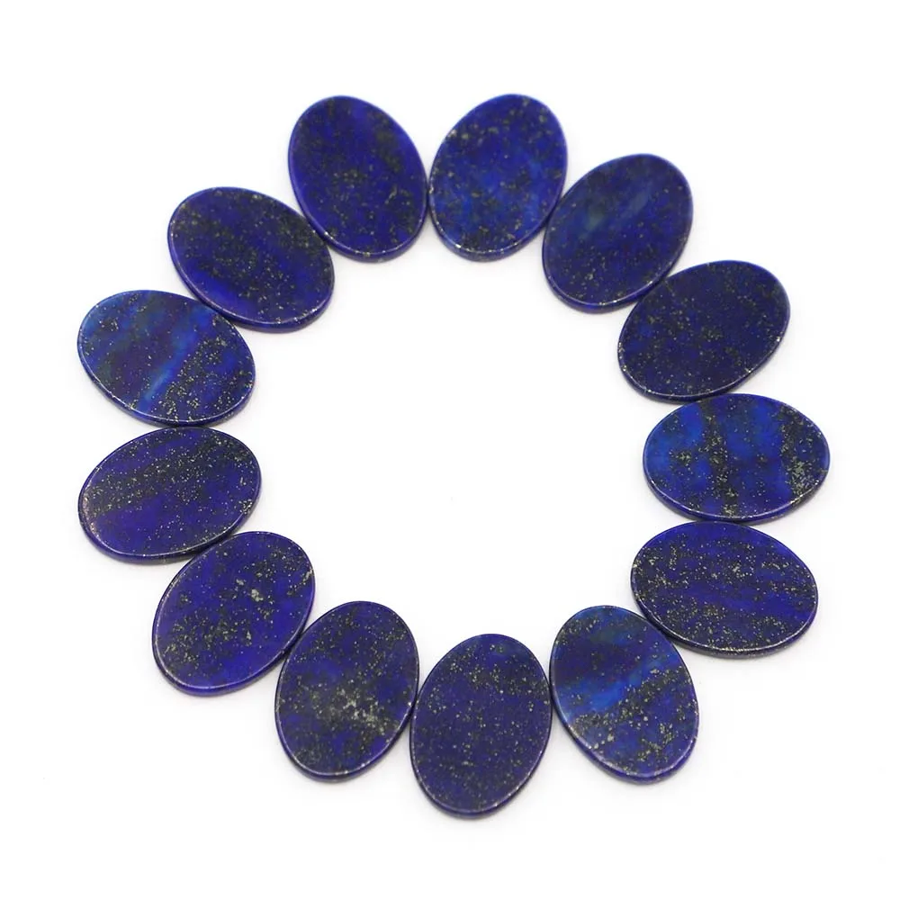 

18x13MM Natural Stone Oval Shape Cab Cabochon Lazurite Lapis Lazuli Double Plane Beads for DIY Jewelry Making 20Pcs Wholesale