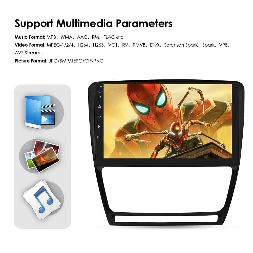 Автомобильный радиоприемник с восьмиядерным процессором AI Voice 2 Din Android для Skoda