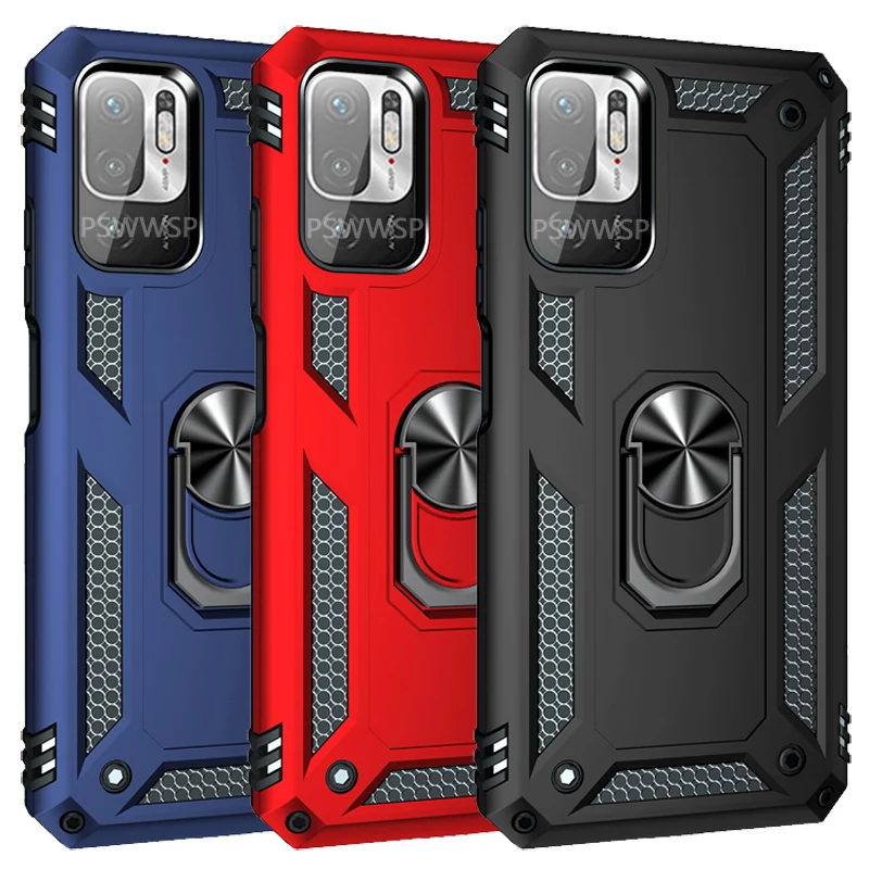 

Shockproof Armor Case For Xiaomi Redmi Note 11 11S 9 10 9S 10S Pro Mi 12 12X 9T 9C 9A 9C 10C 11T 12T 5G Holde Metal Ring Cover