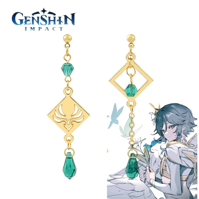 

Genshin Impact Wind Element Irregular Earrings Cosplay Figure Barbatos Tartaglia Kaeya Alberch Inspired Earrings Party Accessory