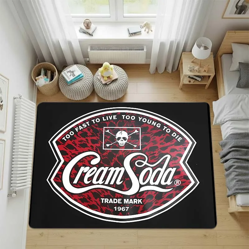 Фото Ковер в винтажном стиле Cream Soda Temmyes Rockabilly Tokyo, ковер для гостиной, коврик под компьютерное кресло, коврик для прихожей, входной коврик №2
