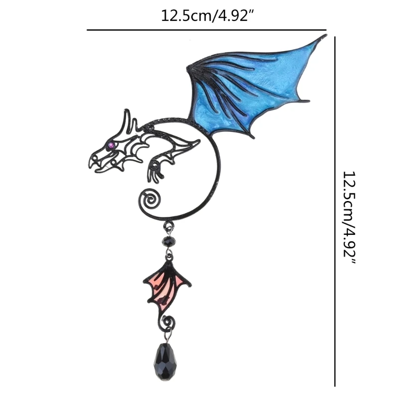 Обруч для ушей без пирсинга серьги-манжеты в форме крыльев бабочки и дракона