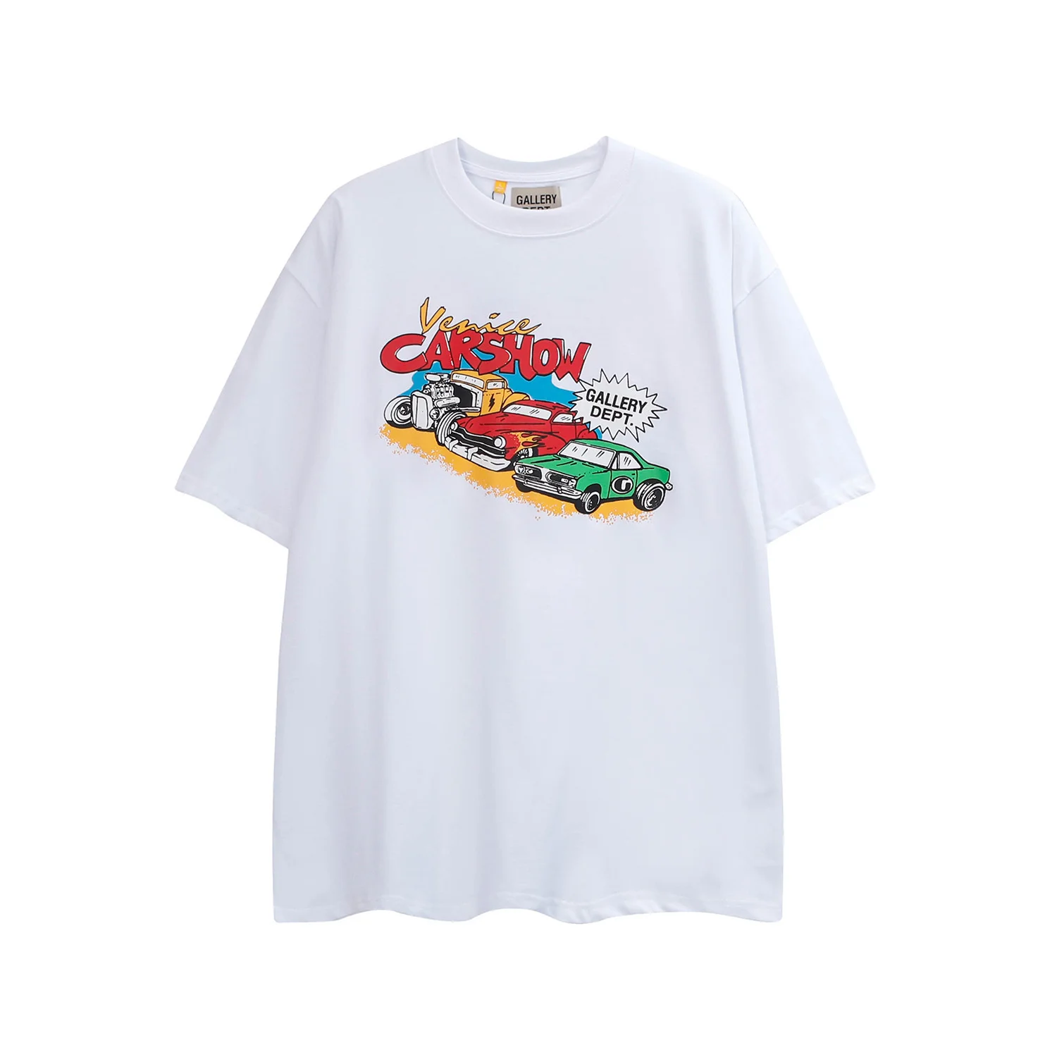 

Hand-painted graffiti printed cotton short sleeved T-shirt for men and women, classic letters, fashionable trend, trendy,