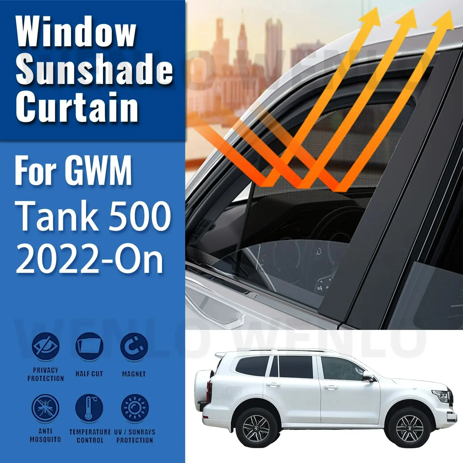 Для GWM WEY Tank 500 2024 2023 2022 Магнитный автомобильный солнцезащитный козырек передняя